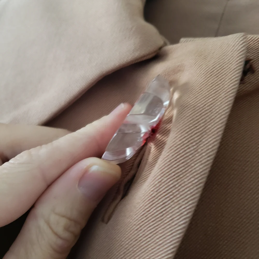 1940s 1950s Vintage Wool Camel Tan Longsleeve Car Swing Coat Lucite Button #28 - Picture 8 of 16